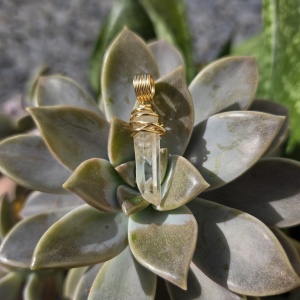 Angel Aura Quartz Wire Wrapped Pendant